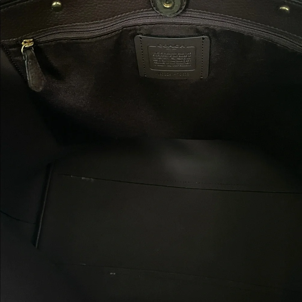 Coach Black Pebbled Leather Tote - Picture 5 of 6